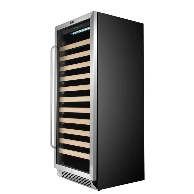 100-Bottle Built-in Stainless Steel Compressor Wine Refrigerator with Display Rack and LED display