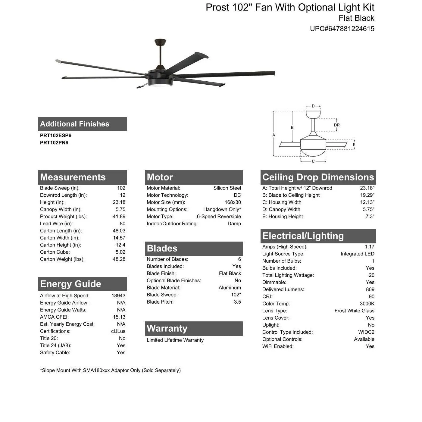 102" Prost in Flat Black  w/ Flat Black Blades