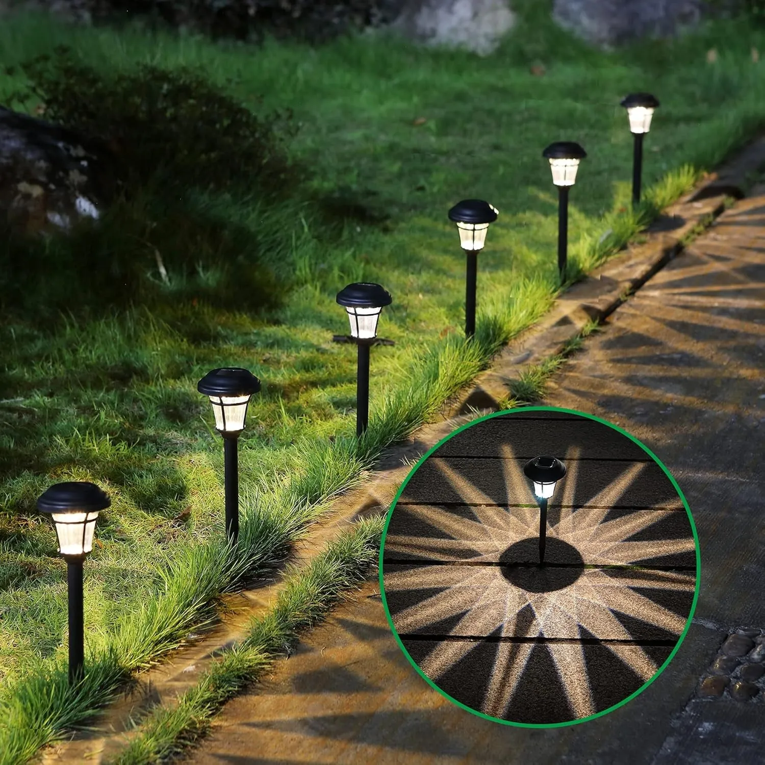 12 Pack Solar Pathway Lights Outdoor Solar Garden Lights for Patio, Yard, Driveway