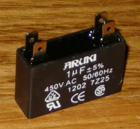 1uF 450Volt Motor Start/Run Capacitor - Part # CAC1UF