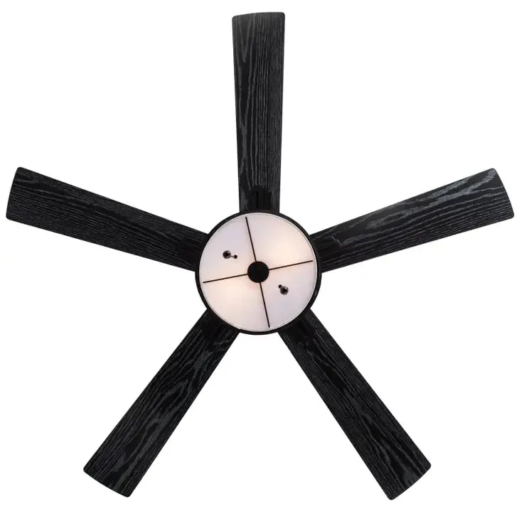 52"W Denise Black Ceiling Fan with Light Kit