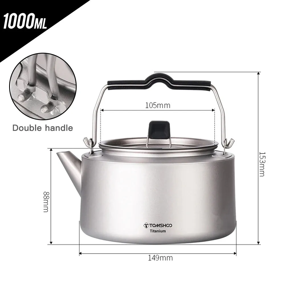 600/1000ml Coffee Pot Ultralight Titanium Teapot