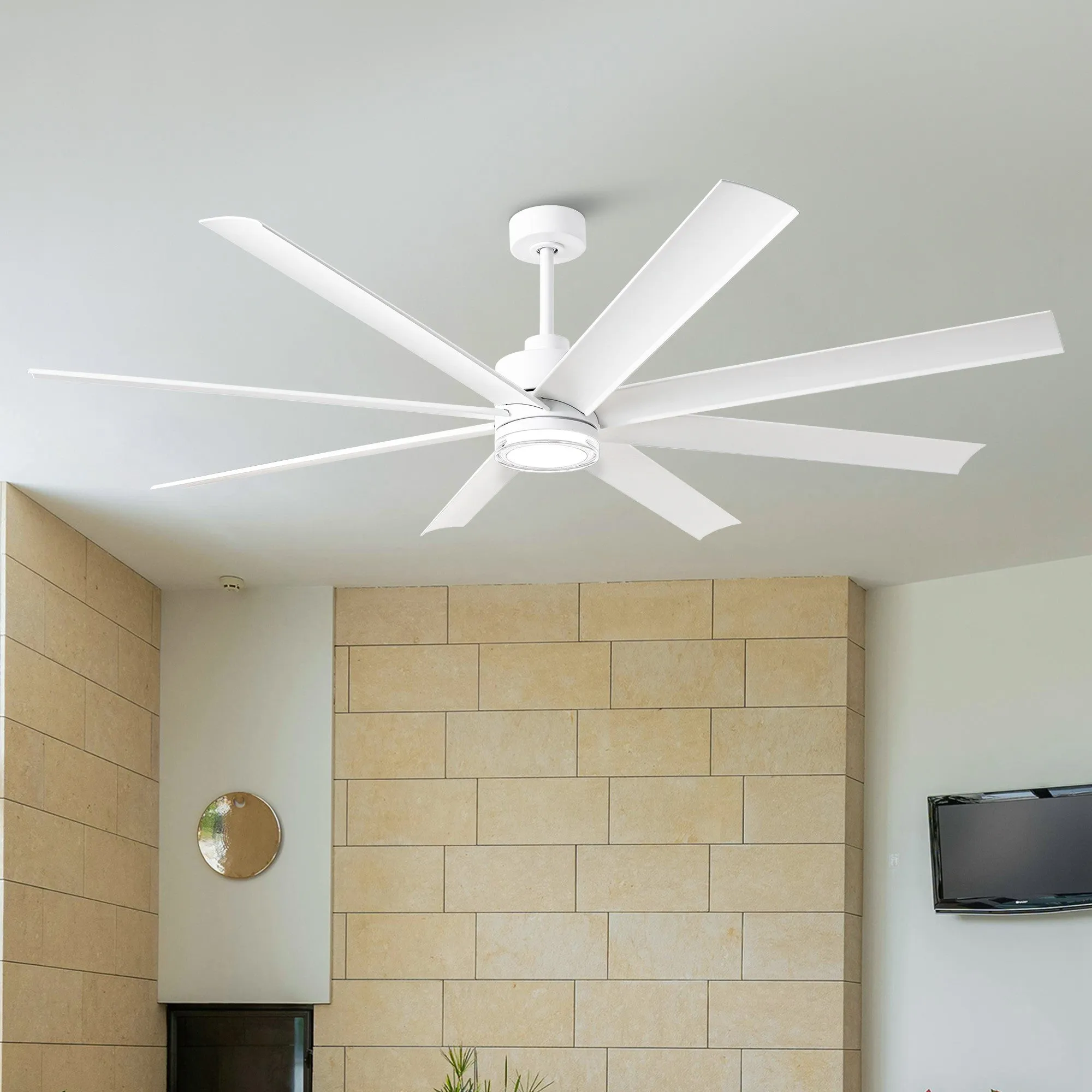 72 Inch Daugava Modern Downrod Mount Smart Fan with LED Light