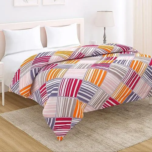 AC Comforter and Bedding Set for Double Bed, Multicolor Rhombus Stripes