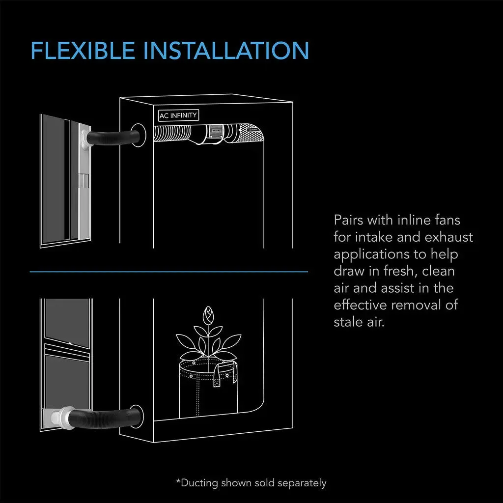 AC Infinity Window Duct Kit, Adjustable Vent Port For Inline Fans