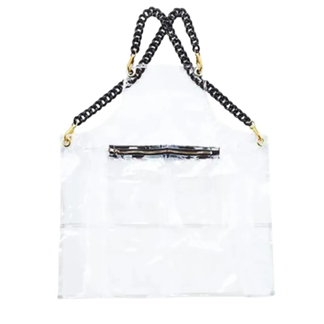 Anyhouz Salon Barber Apron Transparent 3 Pockets Fashion Cross-back Adjustable Waterproof Ideal for Hair Stylist