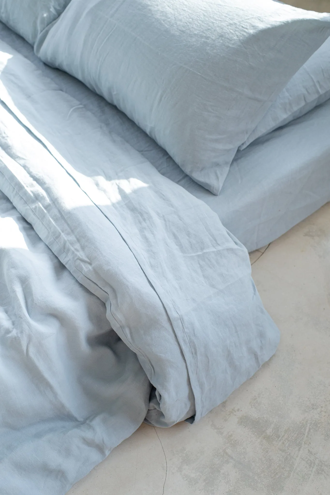 Aqua Linen Duvet Cover