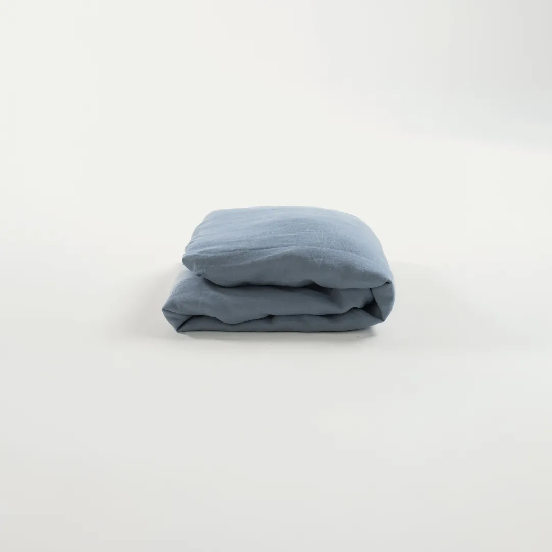 Aqua Linen Duvet Cover