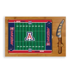 Arizona Wildcats Football Field - Icon Glass Top Cutting Board & Knife Set