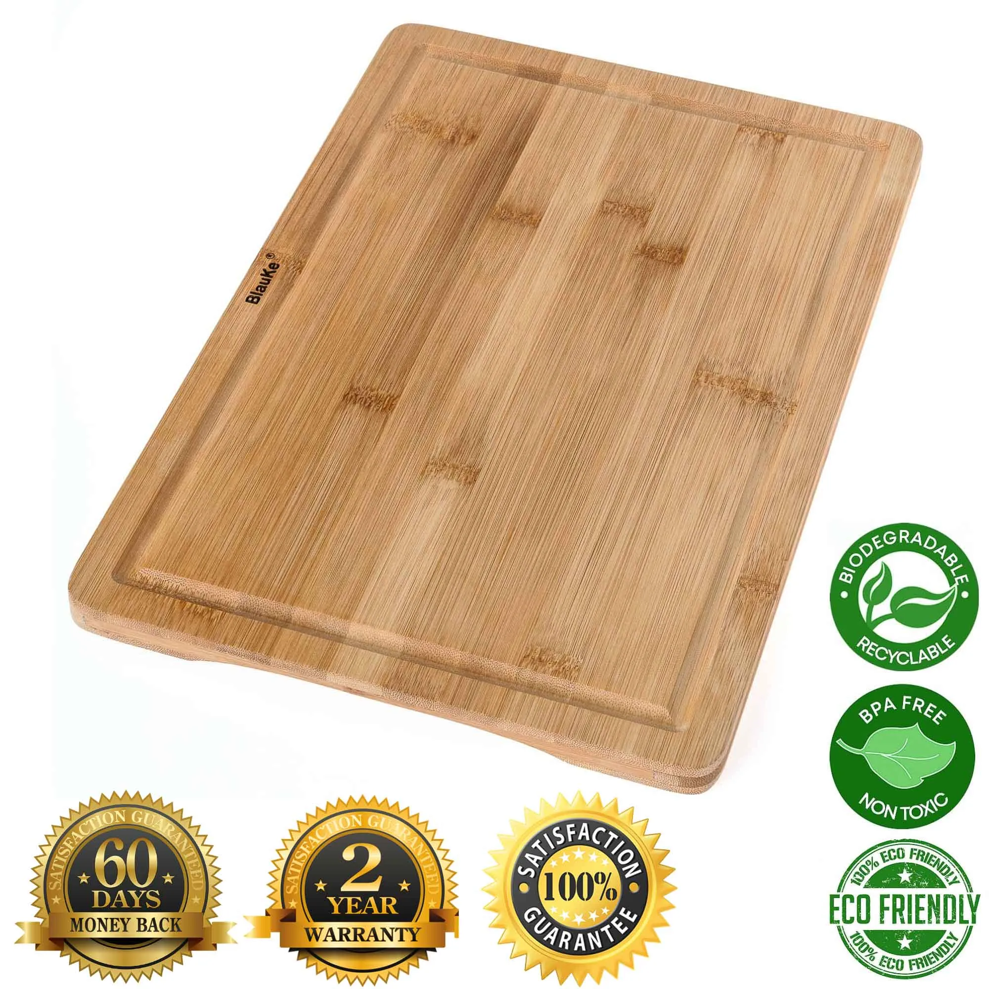 Bamboo Cutting Board for Kitchen 15x10 inch - Wooden Serving Tray