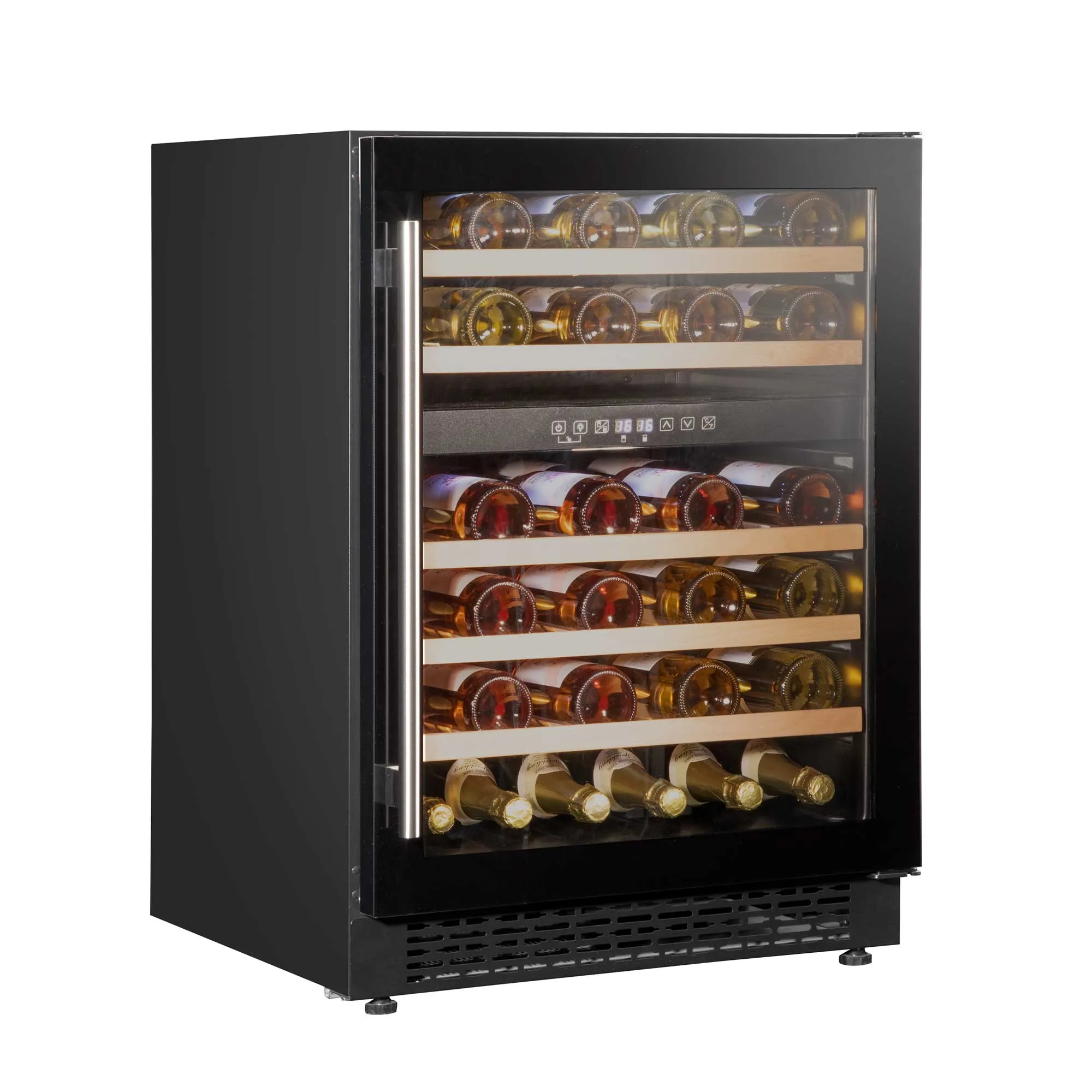 Baridi 46 Bottle Dual Zone Wine Cellar Fridge with Digital Touch Screen Controls, Black - DH79