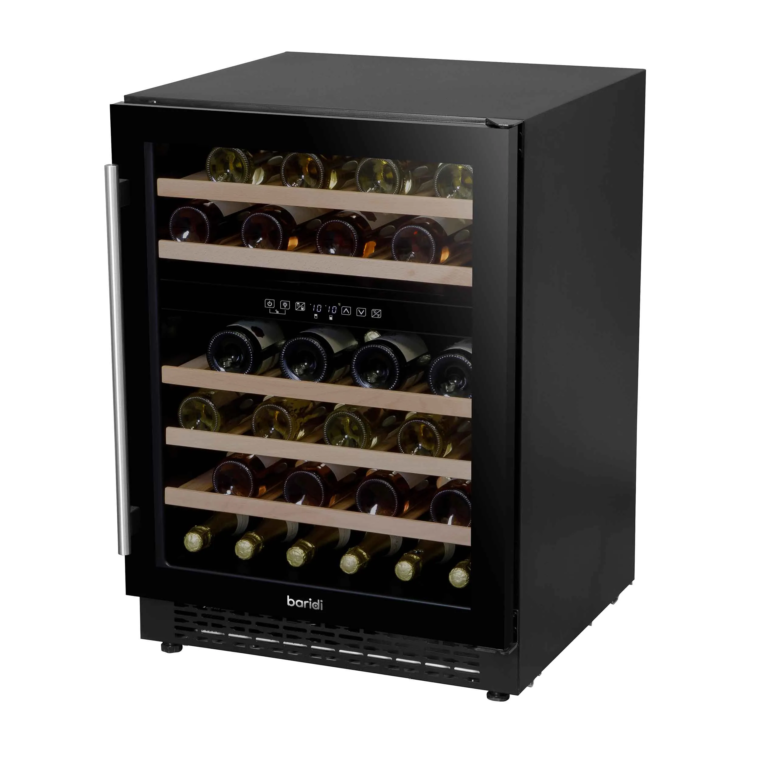 Baridi 46 Bottle Dual Zone Wine Cellar Fridge with Digital Touch Screen Controls, Black - DH79