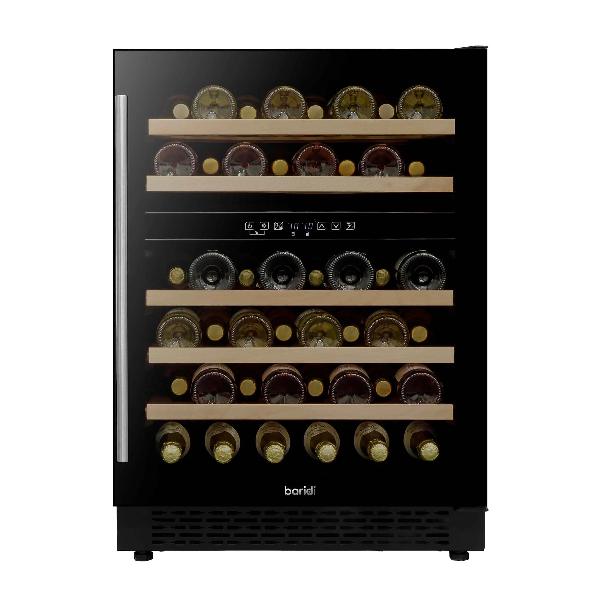 Baridi 46 Bottle Dual Zone Wine Cellar Fridge with Digital Touch Screen Controls, Black - DH79