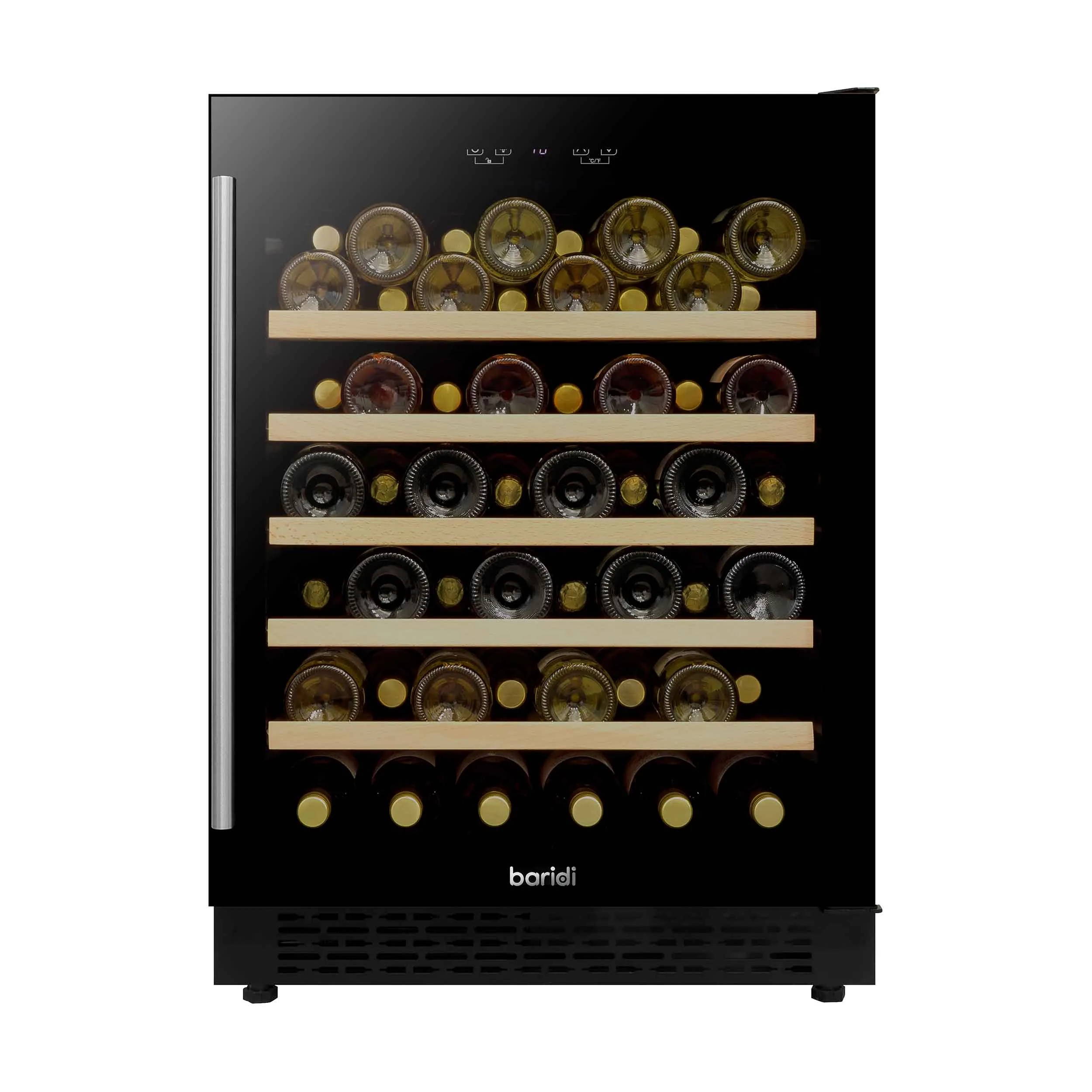 Baridi 54 Bottle Wine Cellar Fridge with Digital Touch Screen Controls, Black - DH78