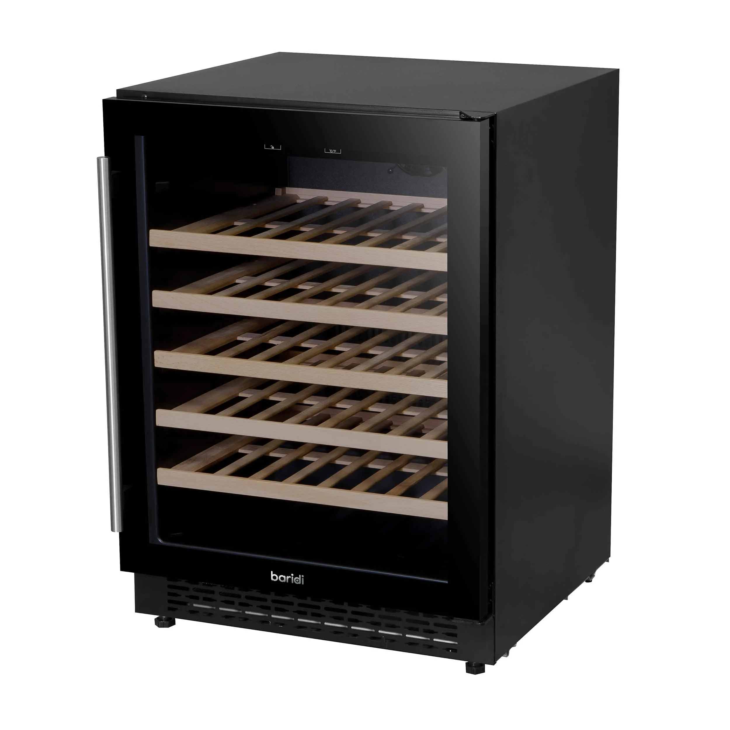 Baridi 54 Bottle Wine Cellar Fridge with Digital Touch Screen Controls, Black - DH78