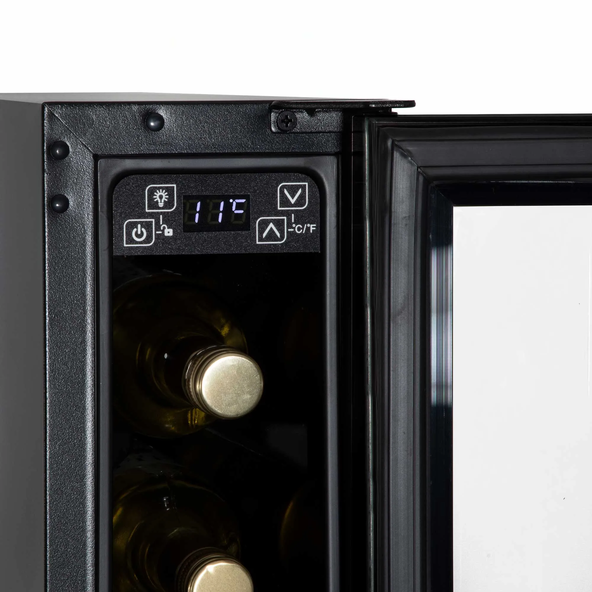 Baridi 7 Bottle 15cm Slim Wine Cooler with Digital Touch Screen Controls, Black - DH76