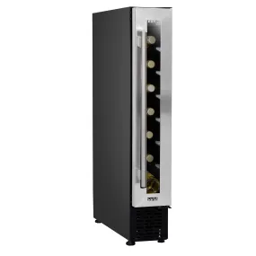 Baridi 7 Bottle 15cm Slim Wine Cooler with Digital Touch Screen Controls, Stainless Steel - DH77