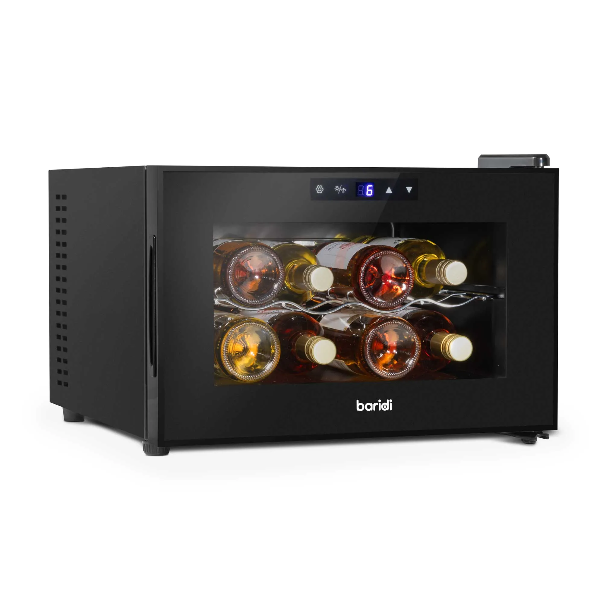 Baridi 8 Bottle Wine Cooler, Thermoelectric, 5-18°C, Touch Control, Table Top - DH218