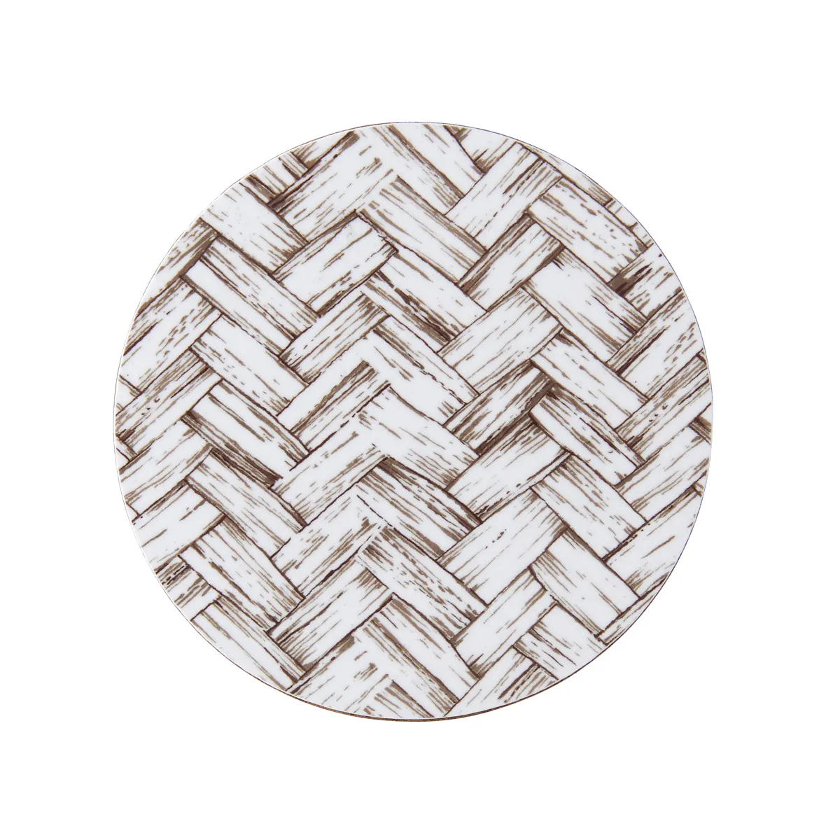 Basketweave Coaster Chocolate Brown