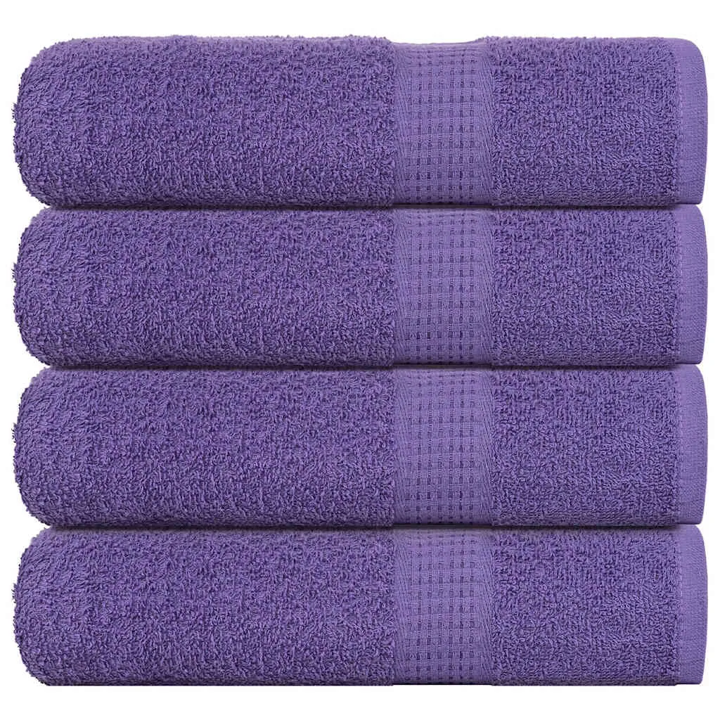 Bath Towels 4 pcs Purple 100x150 cm 360 gsm 100% Cotton