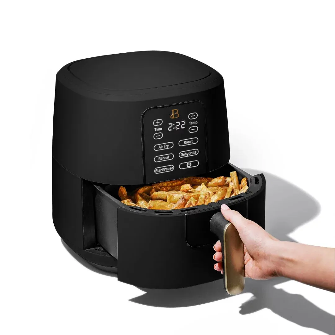 Beautiful 19038 6 Qt Air Fryer with TurboCrisp Technology and Touch-Activated Display, Black Sesame