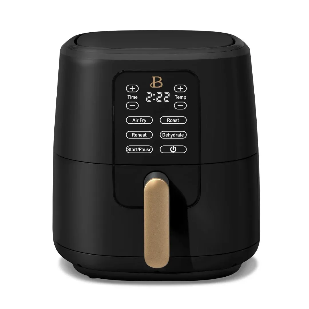 Beautiful 19038 6 Qt Air Fryer with TurboCrisp Technology and Touch-Activated Display, Black Sesame