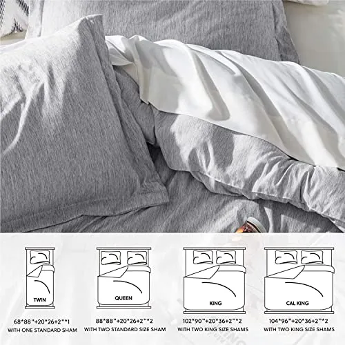 BEDSURE Queen Comforter Set - Grey Comforter Queen Size, Soft Bedding for All Season, 3 Pieces Cationic Dyeing Bedding Set with 1 Comforter and 2 Pillow Shams