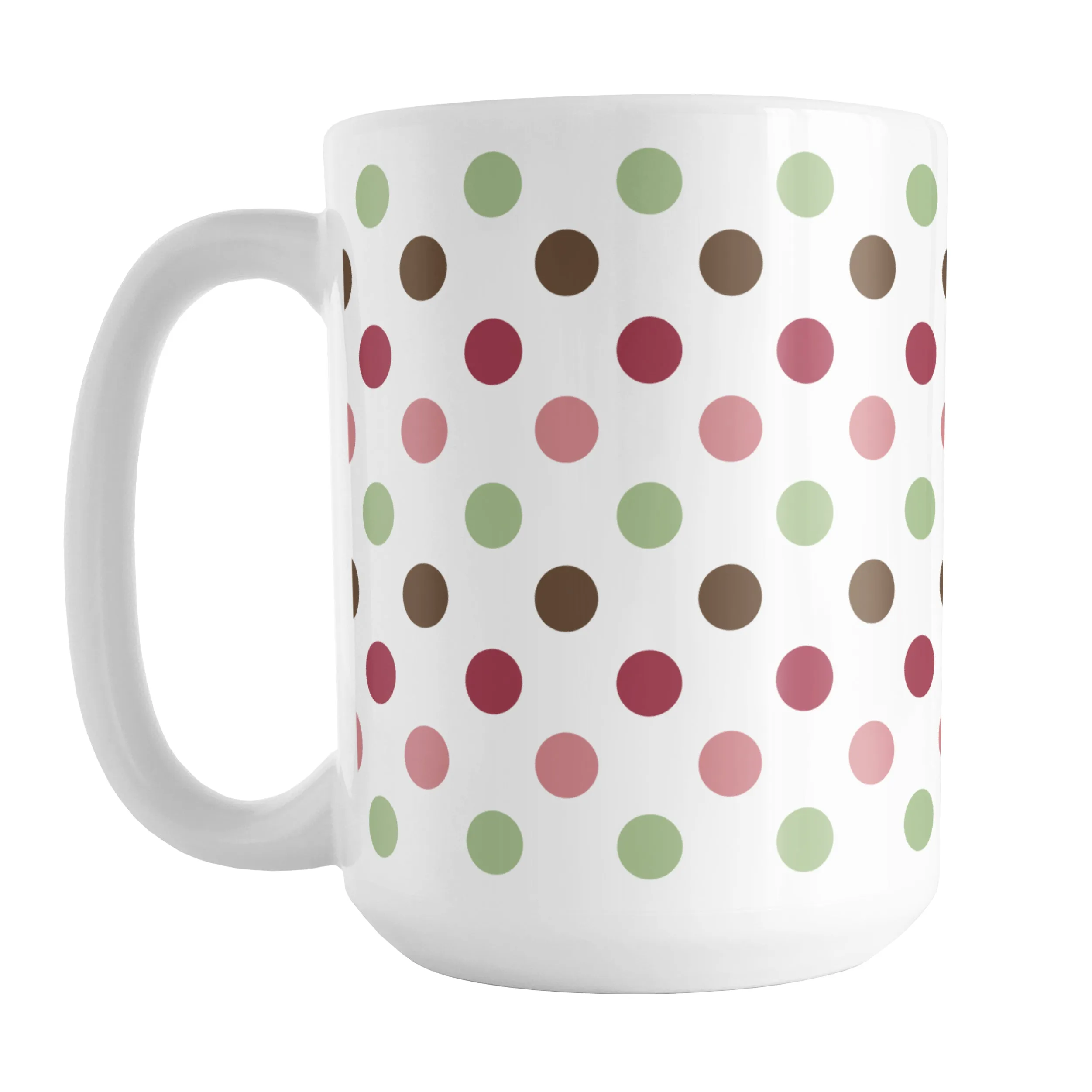 Berry Green Polka Dots Mug