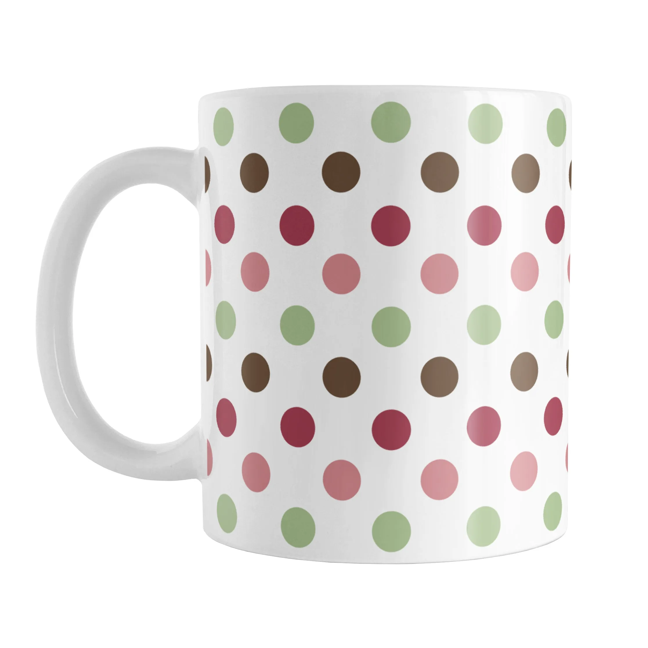 Berry Green Polka Dots Mug