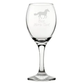 Best Horse Dad - Engraved Novelty Wine Glass