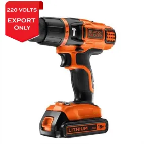 Black & Decker EGBL188KB 18V Lithium 2 Gear Hammer Drill 220-240 Volts 50/60Hz Export Only