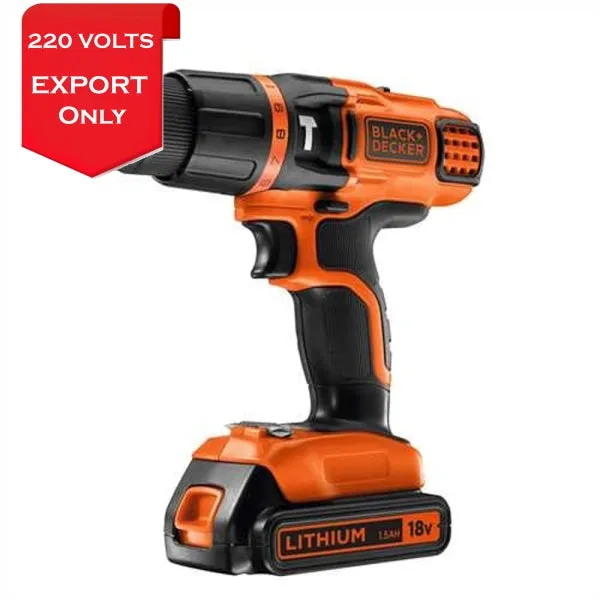 Black & Decker EGBL188KB 18V Lithium 2 Gear Hammer Drill 220-240 Volts 50/60Hz Export Only