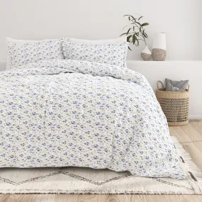 Blossoms Pattern 3-Piece Duvet Cover Set