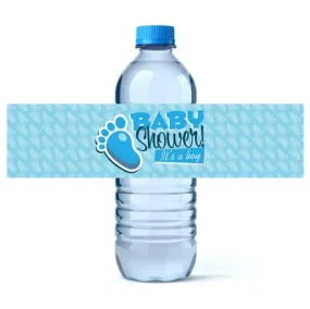 Blue Baby Feet Water Bottle Labels