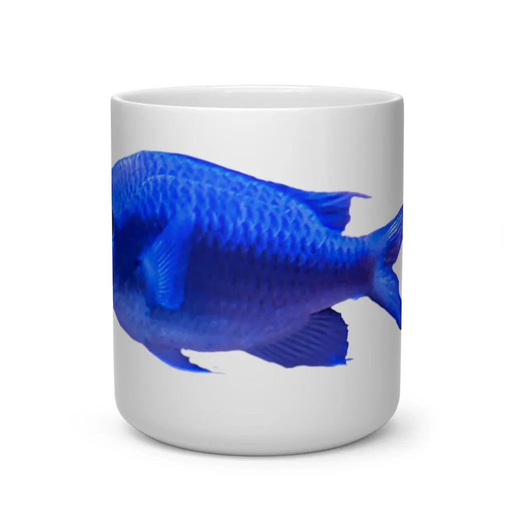 Blue Fish Heart Shape Mug