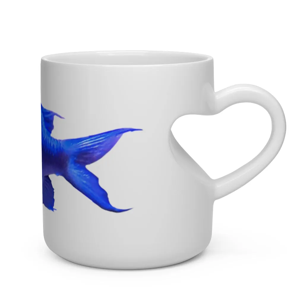 Blue Fish Heart Shape Mug