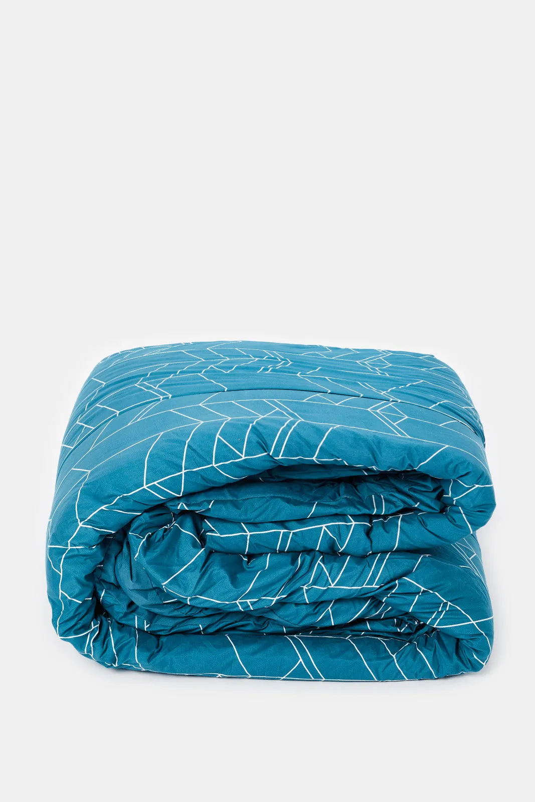 Blue Geometric Printed Comforter Set (Double Size)