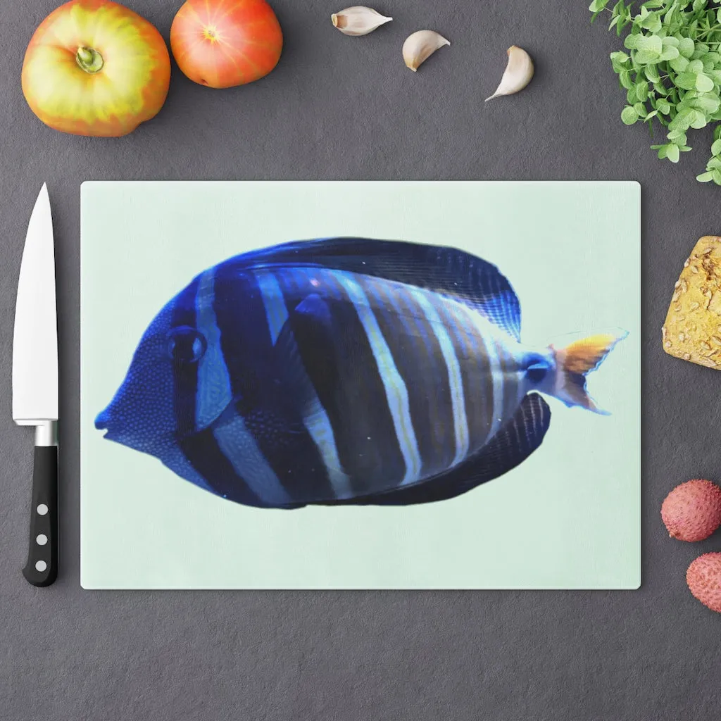 Blue Striped Fish Cutting Board