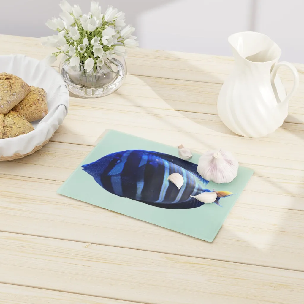 Blue Striped Fish Cutting Board