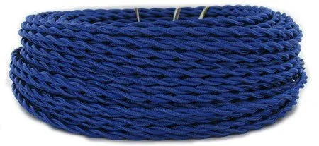 Blue Twisted cloth wire- Per ft. - 18 AWG