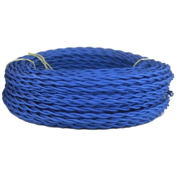 Blue Twisted cloth wire- Per ft. - 18 AWG