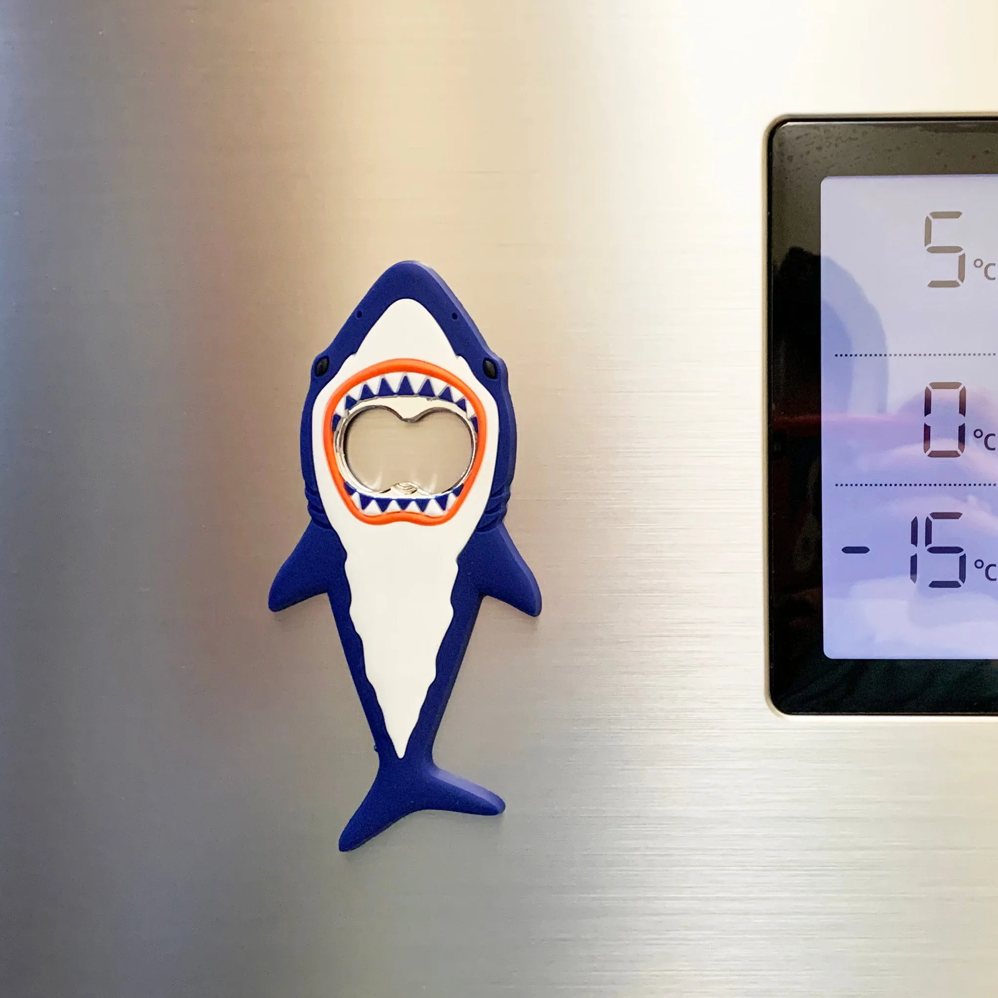 Bottle Opener Magnet: Shark Pattern