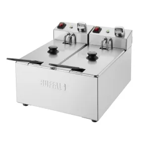 Buffalo Twin Tank Twin Basket 2x3Ltr Countertop Fryer 2x2kW - CU615