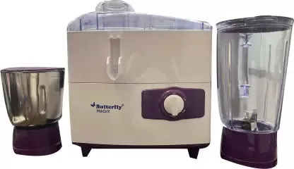 Butterfly Magix Juicer 500 Juicer Mixer Grinder (2 Jars, White, Purple)