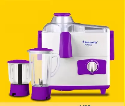 Butterfly Magix Juicer 500 Juicer Mixer Grinder (2 Jars, White, Purple)