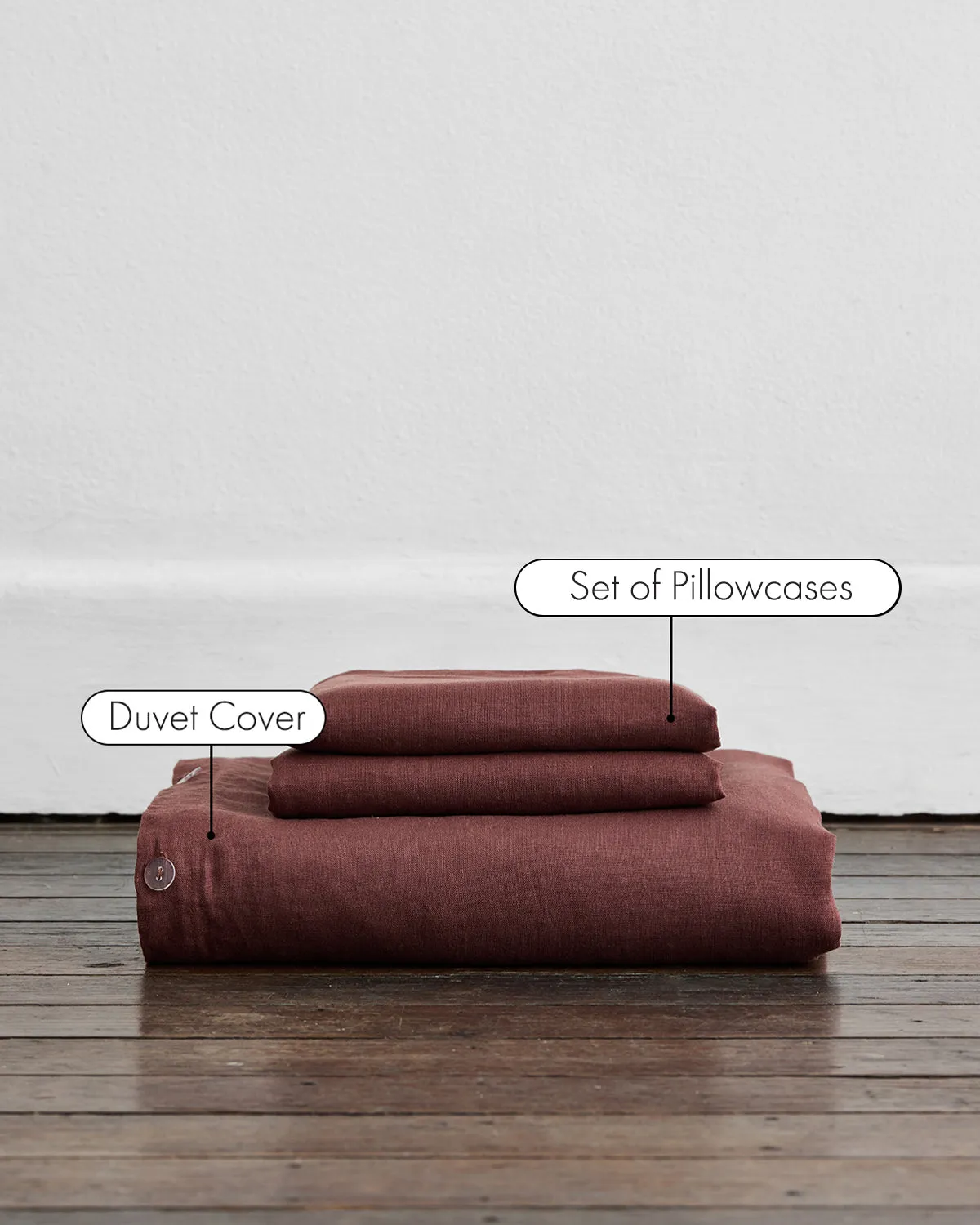 Cacao 100% French Flax Linen Duvet Cover Set