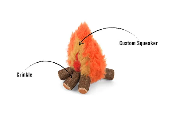 Camp Corbin Squeaky Plush Dog toys, Cozy Campfire