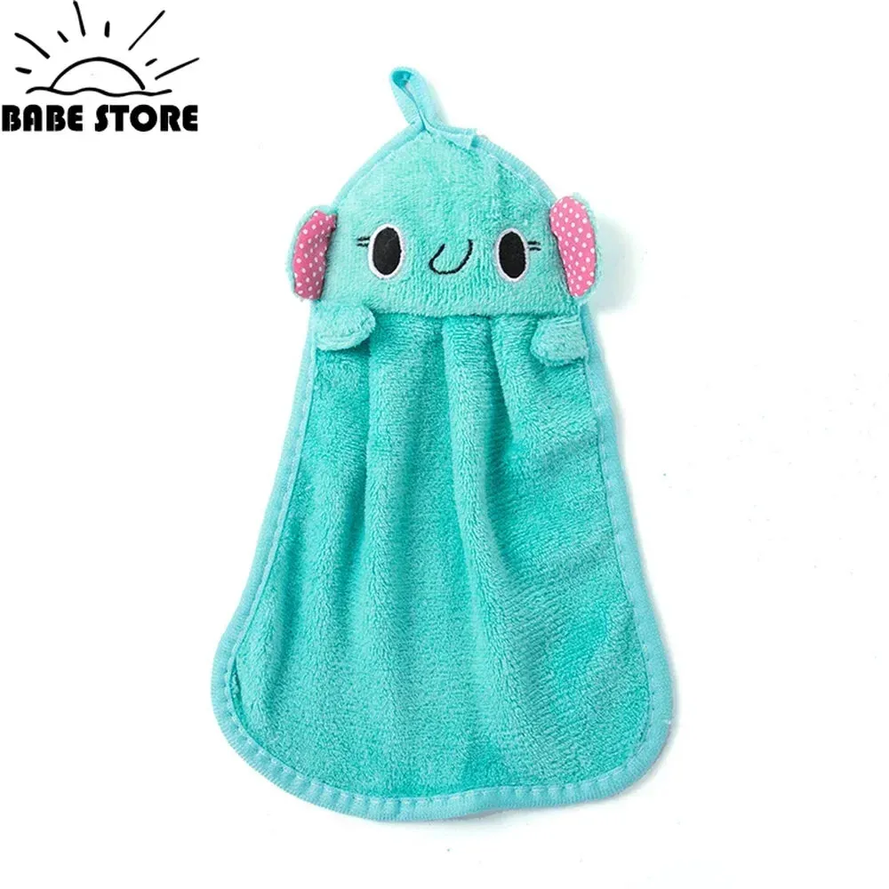 Cartoon Design Toddler Kids Hand Towels With Hanging Loop Kitchen Hand Towel Absorbent Quick Dry Utility Towel For Bathroom Home