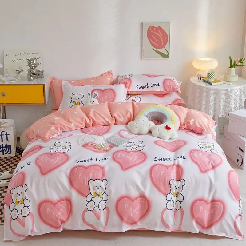 Cartoon Sweet Bear Love Heart Bedding Sets