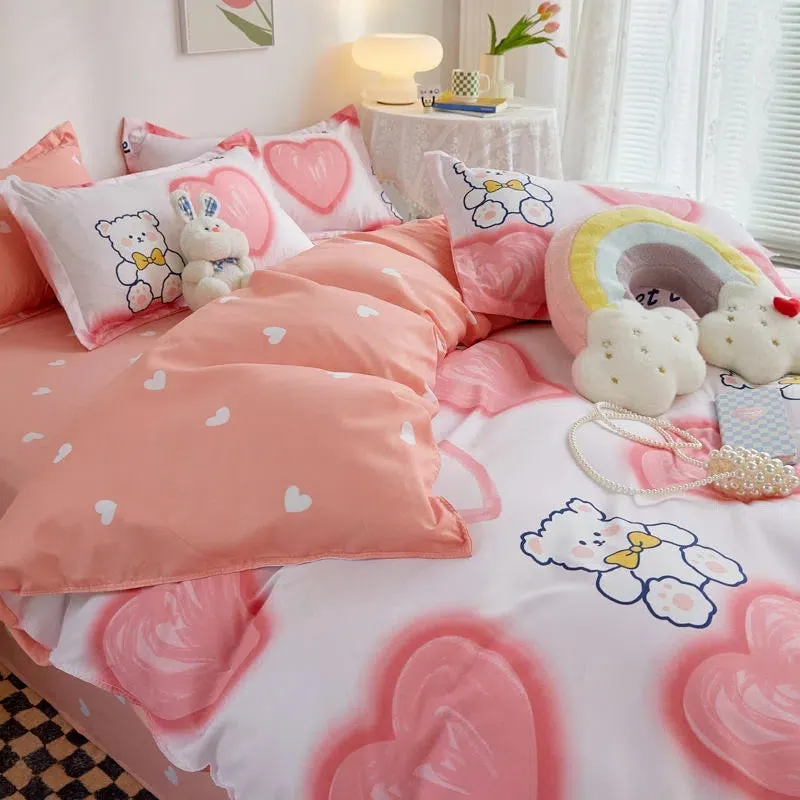 Cartoon Sweet Bear Love Heart Bedding Sets